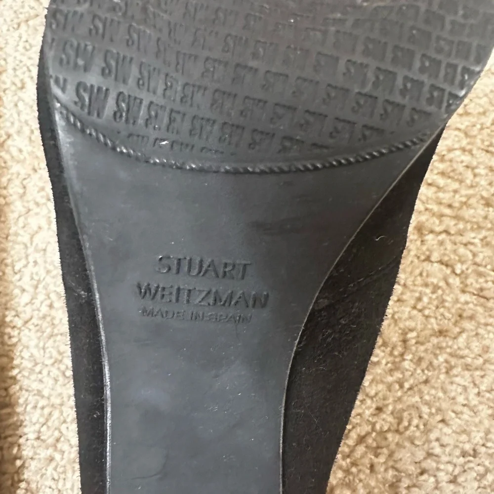 Stuart Weitzman Highland Suede Over-the-Knee Blogger Boots in black